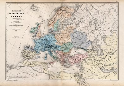 Het Rijk van Karel de Grote, uit Atlas Historique et Pittoresque, door M J-H Schnitzler, 1857 door French School